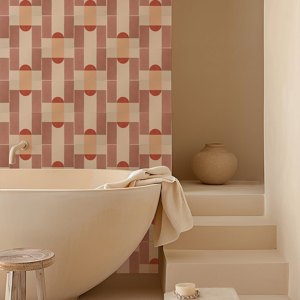 Dulce Arch Rhubarb Cement Tile - End of Line