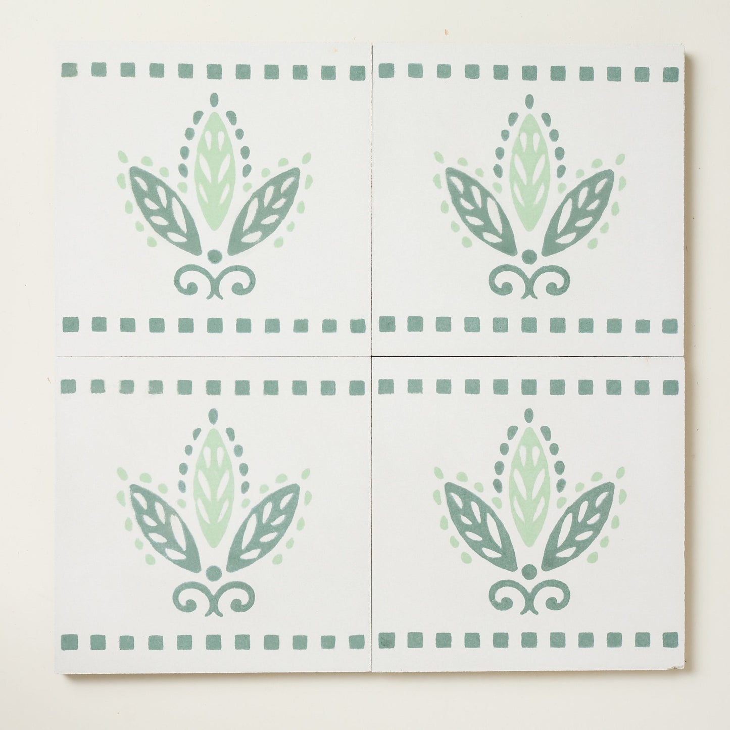 Green Urn Border Cement Tile