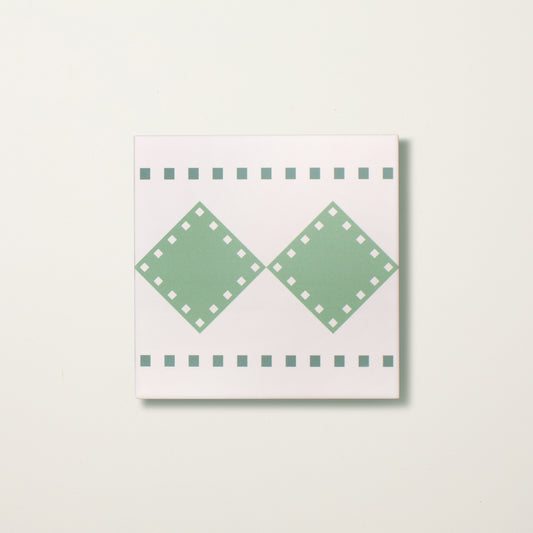 Green Diamond Border Porcelain Tile