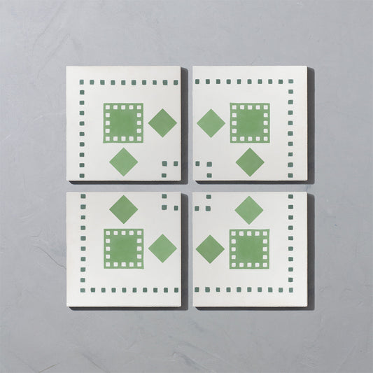 Green Diamond Corner Cement Tile