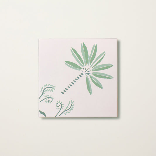 Green Palm Corner Porcelain Tile