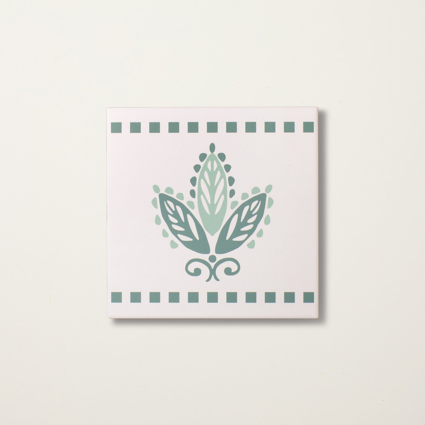 Green Urn Border Porcelain Tile