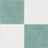 Tealish Chequerboard Cement Tile