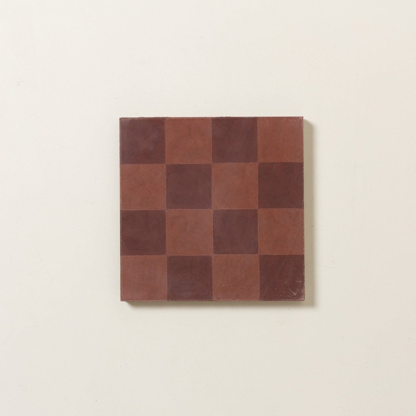 Mini Chequerboard Madder Cement Tile