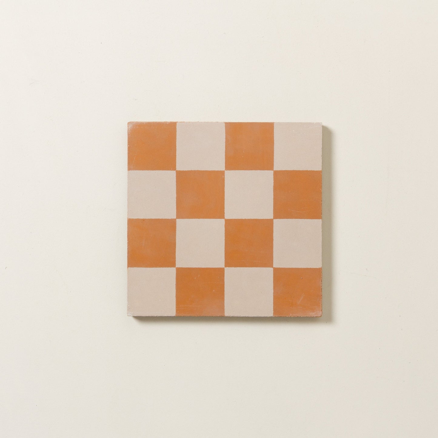 Mini Chequerboard Strong Brew Cement Tile