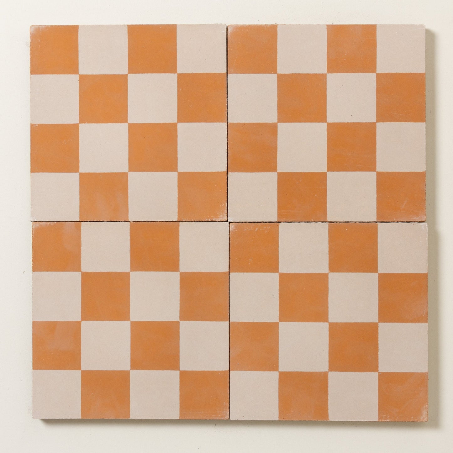 Mini Chequerboard Strong Brew Cement Tile