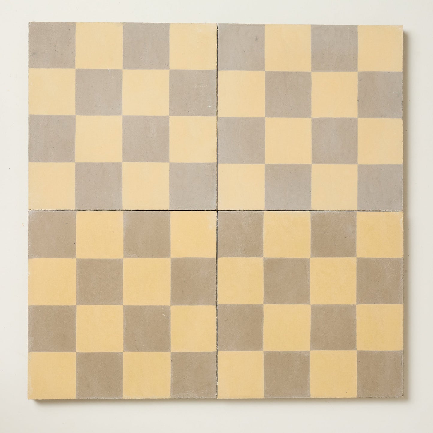 Mini Chequerboard Grubby Yellow Cement Tile