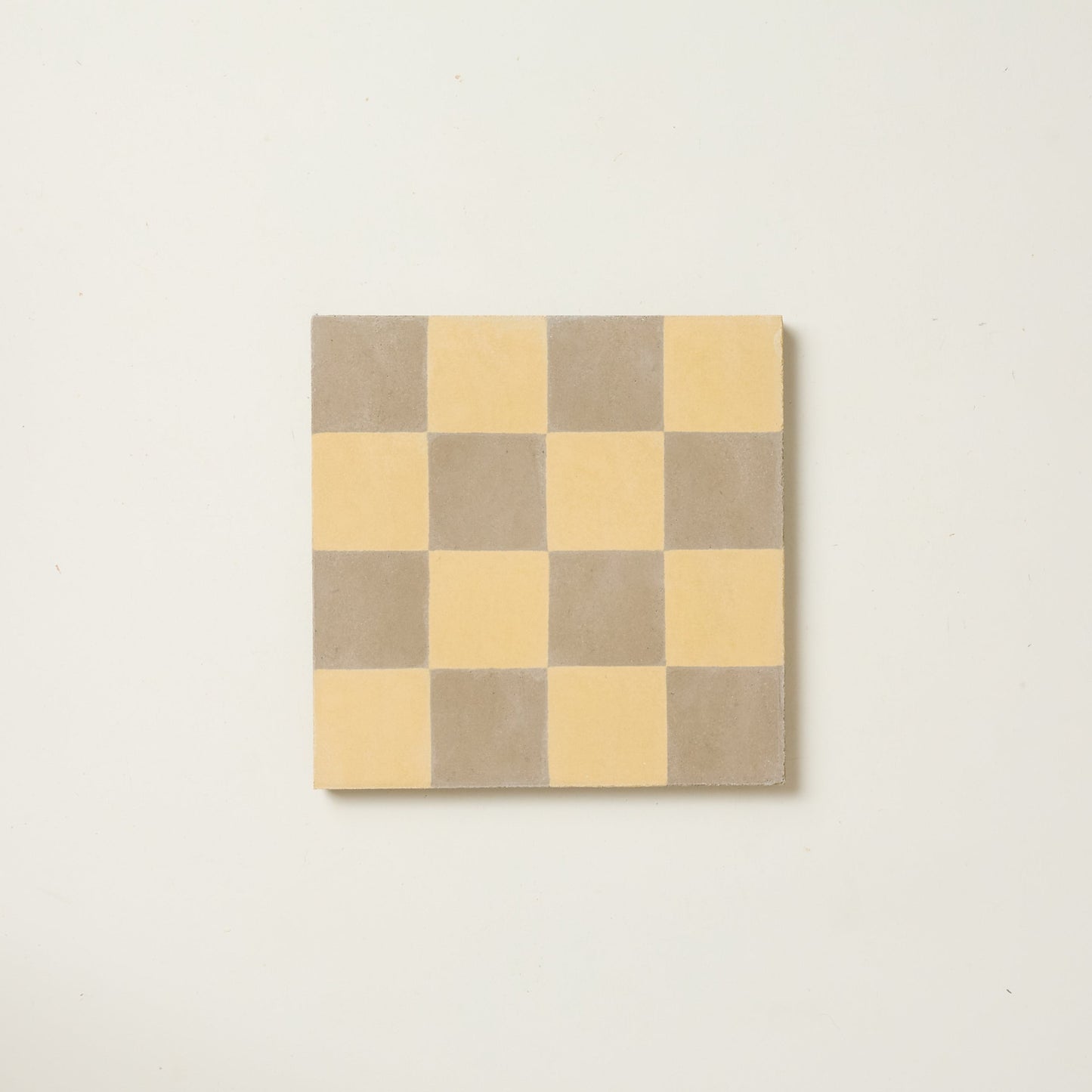 Mini Chequerboard Grubby Yellow Cement Tile