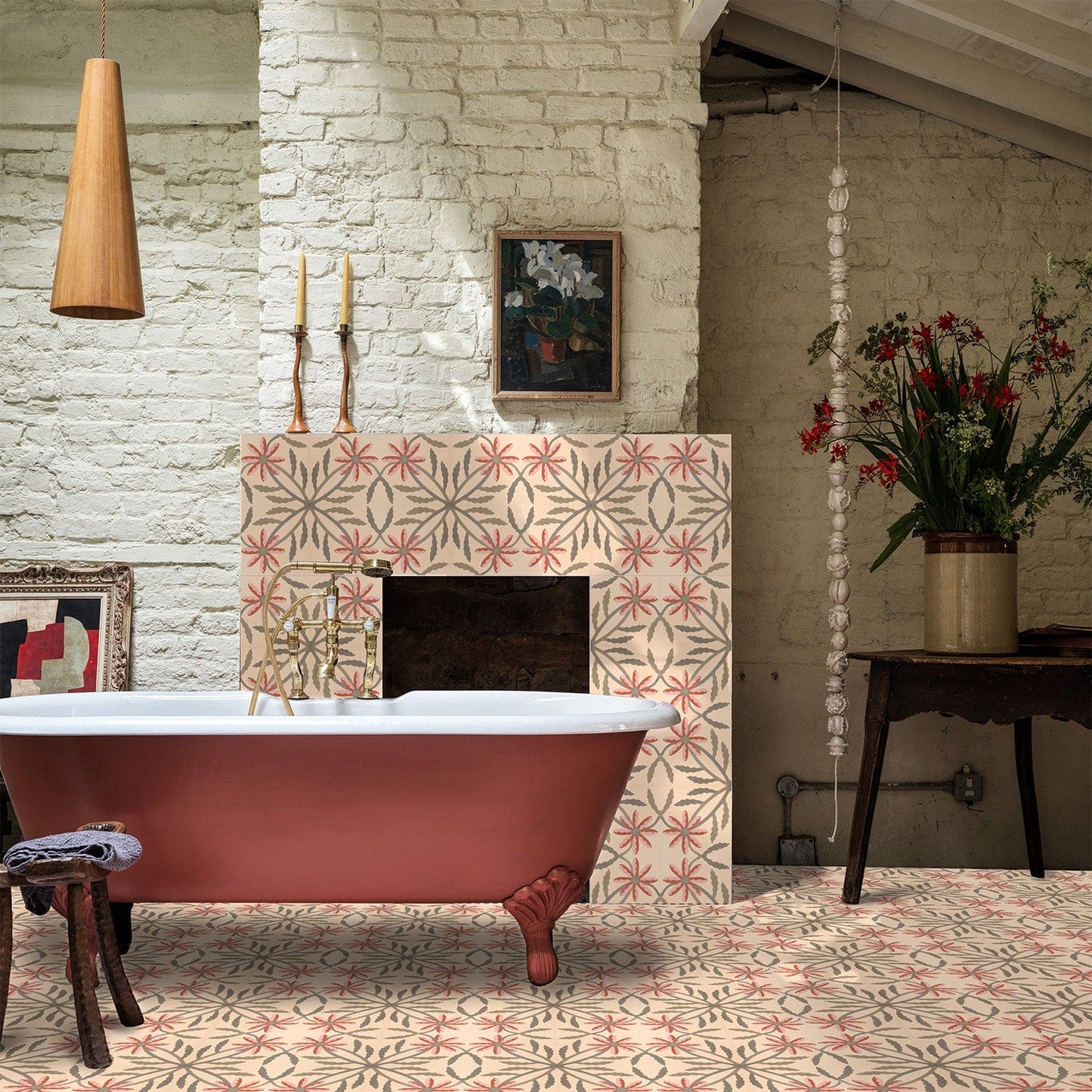 Montauk Daisy Cobbler Cement Tile
