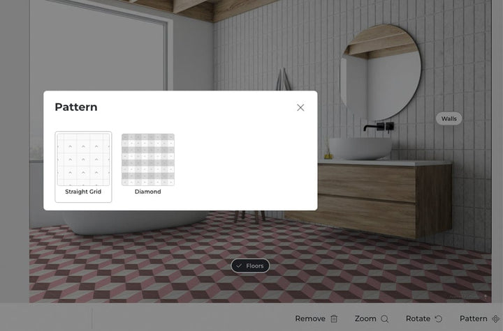 Pattern Visualizer Tile Visualiser | Roomvo Virtual Design Assistant | Bert & May