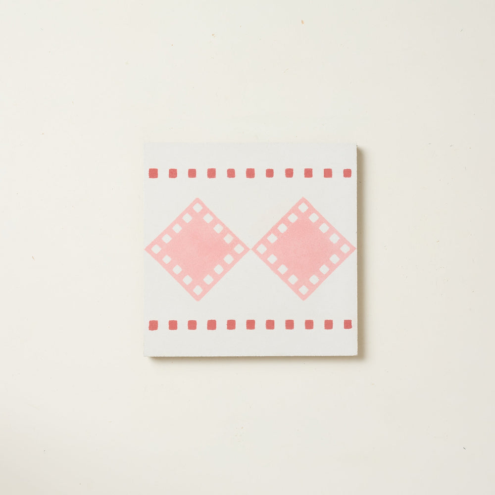 Pink Diamond Border| Encaustic Cement Tile | Bert & May