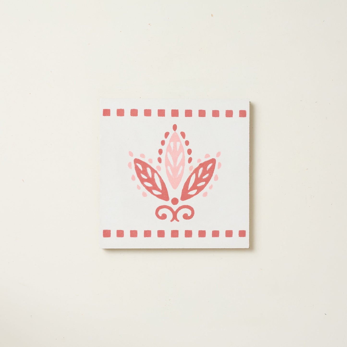 Pink Urn Border Cement Tile