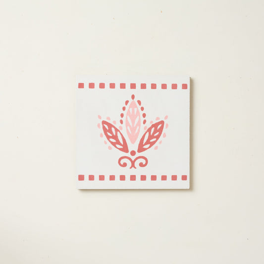 Pink Urn Border Cement Tile