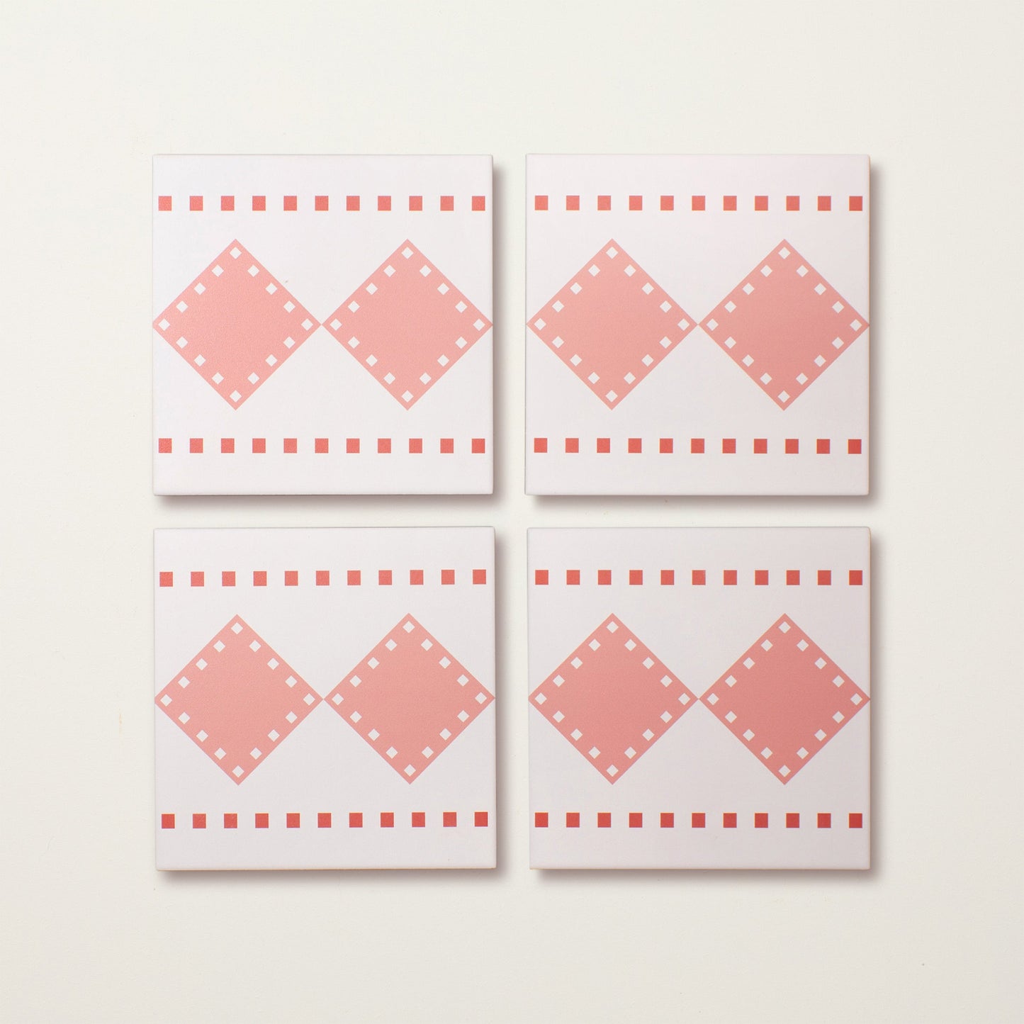 Pink Diamond Border Porcelain Tile
