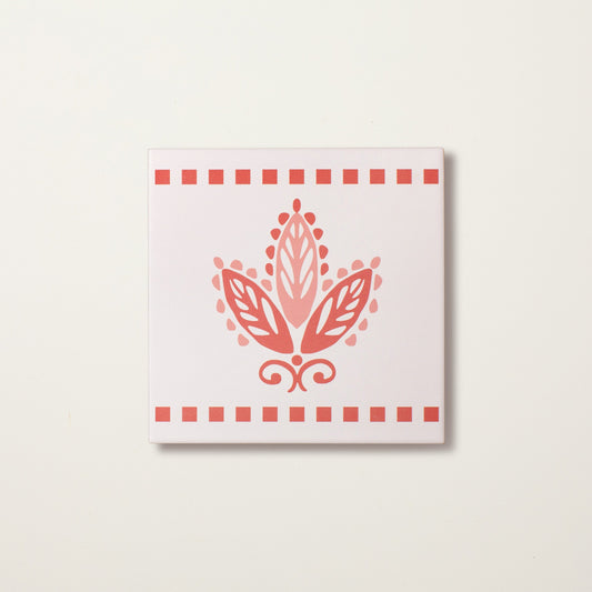 Pink Urn Border Porcelain Tile