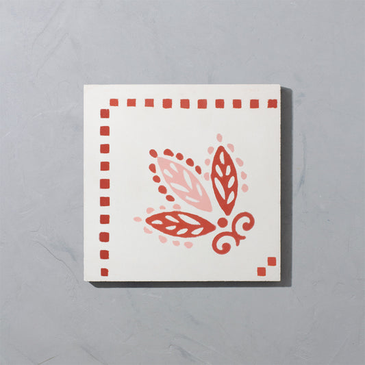 Pink Urn Corner Cement Tile