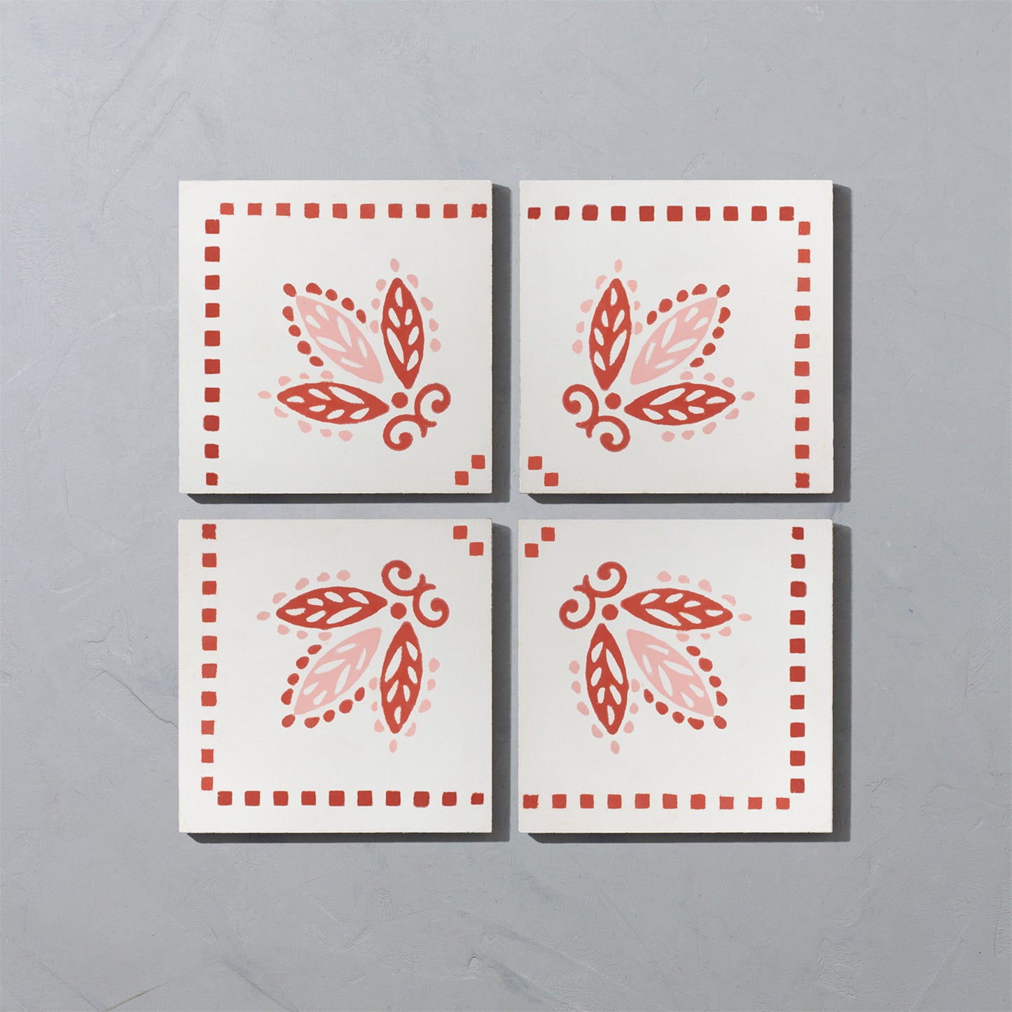 Pink Urn Corner Cement Tile
