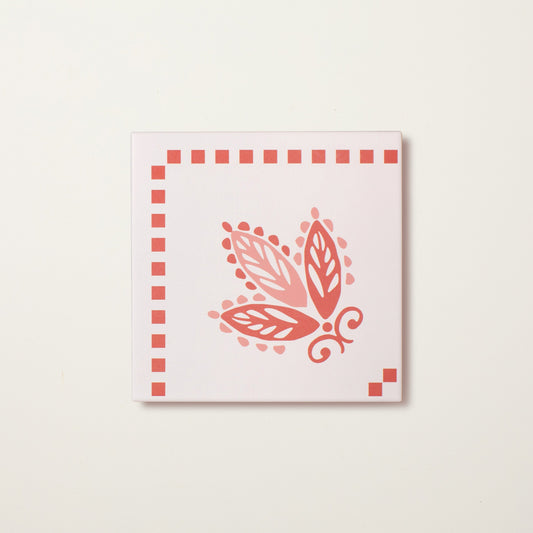 Pink Urn Corner Porcelain Tile