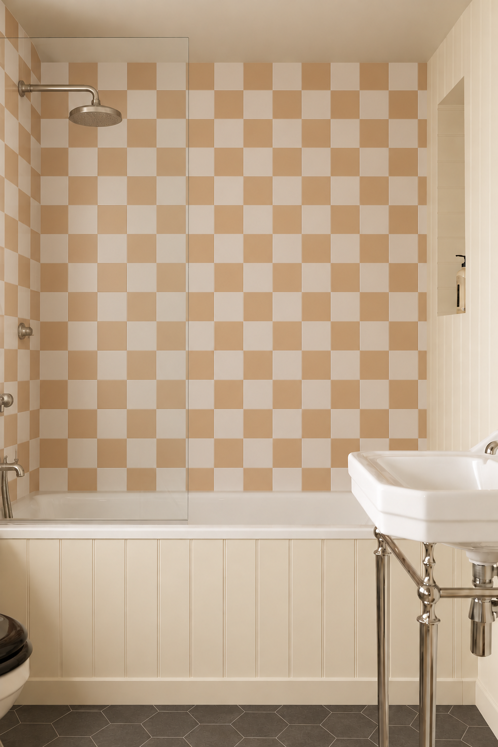 Grubby Yellow Chequerboard Porcelain Tile
