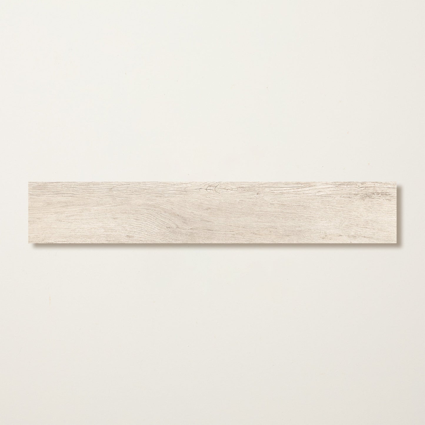 Rectangular wood effect tile on a light gray background