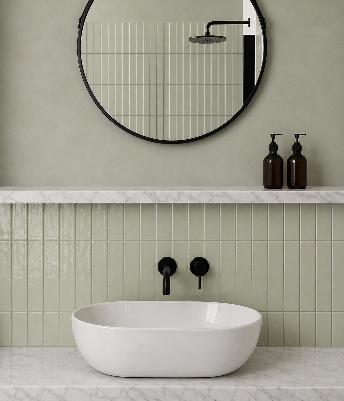Silt Water Glazed Skinny Metro Tile