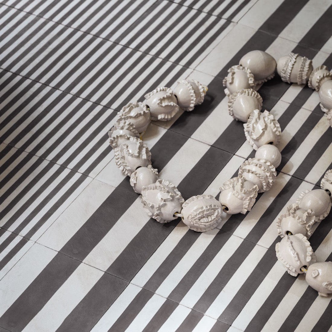 Soot Skinny Stripe Cement Tile