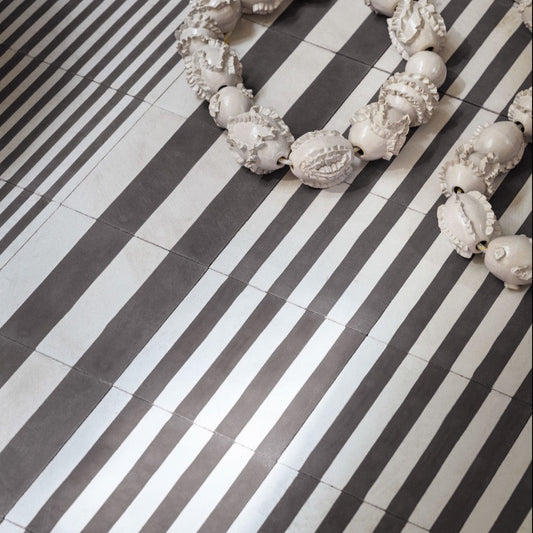 Soot Wide Stripe Cement Tile