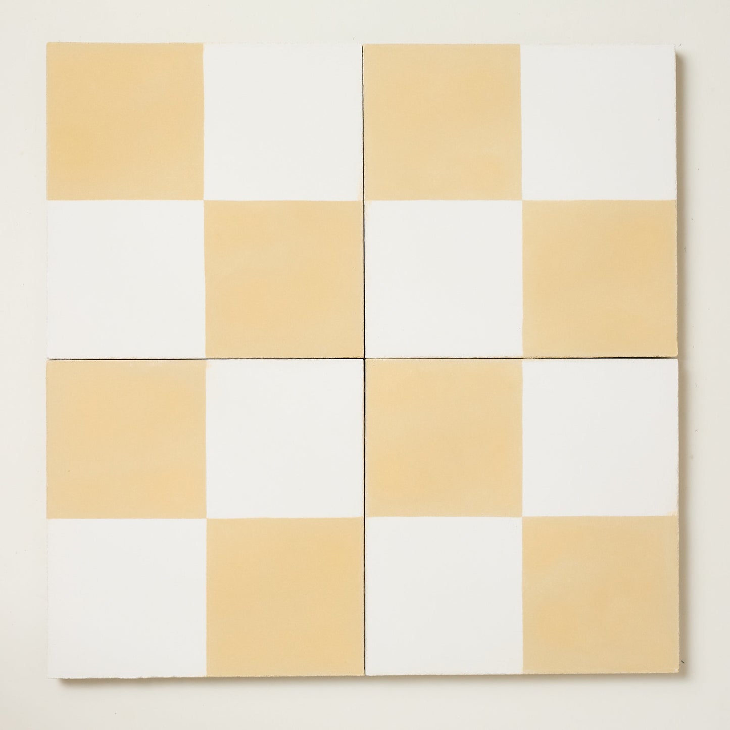 Grubby Yellow Chequerboard Cement Tile