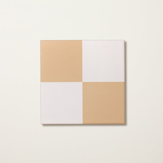 Grubby Yellow Chequerboard Porcelain Tile