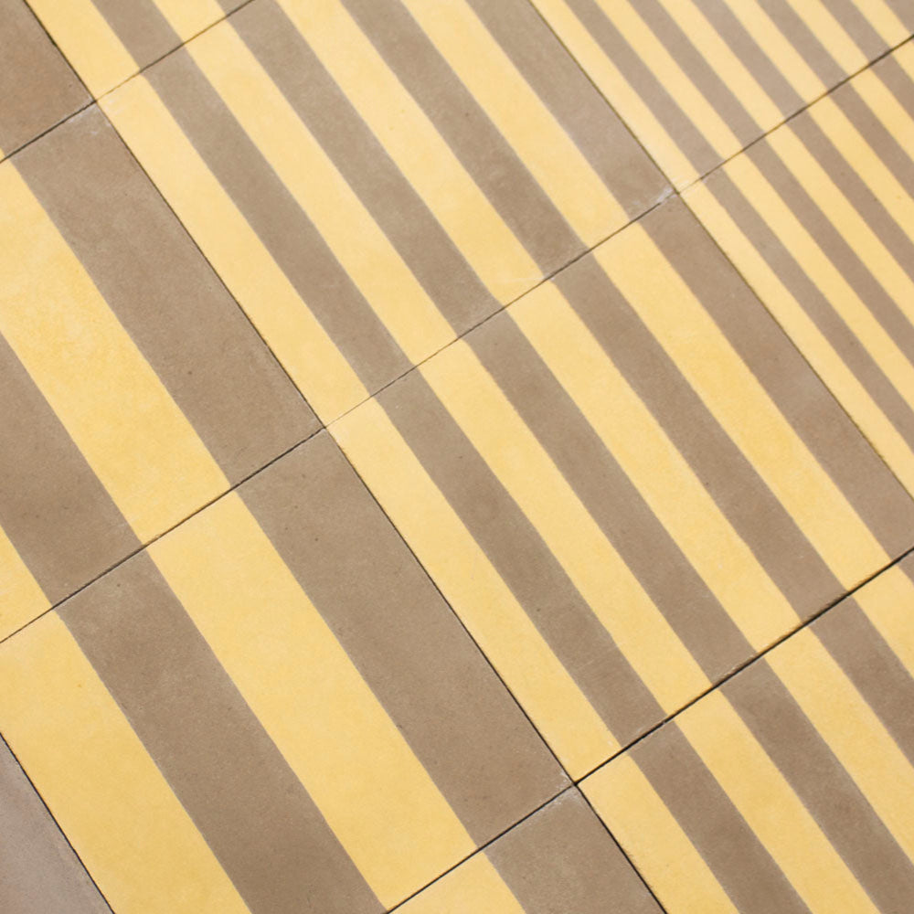 Grubby Yellow Midi Stripe Cement Tile
