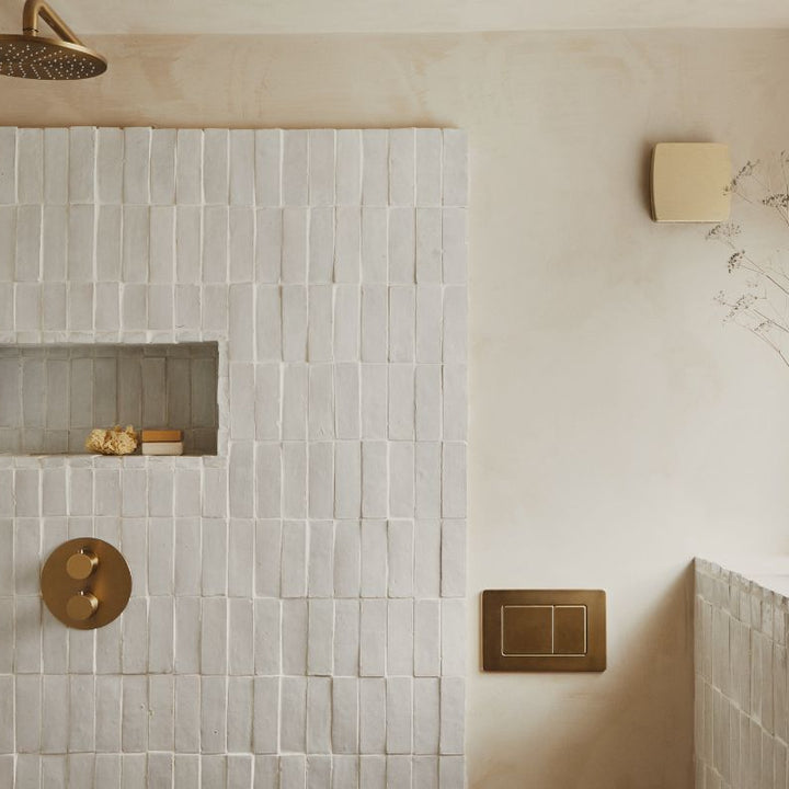 Handmade tiles in curated colours.