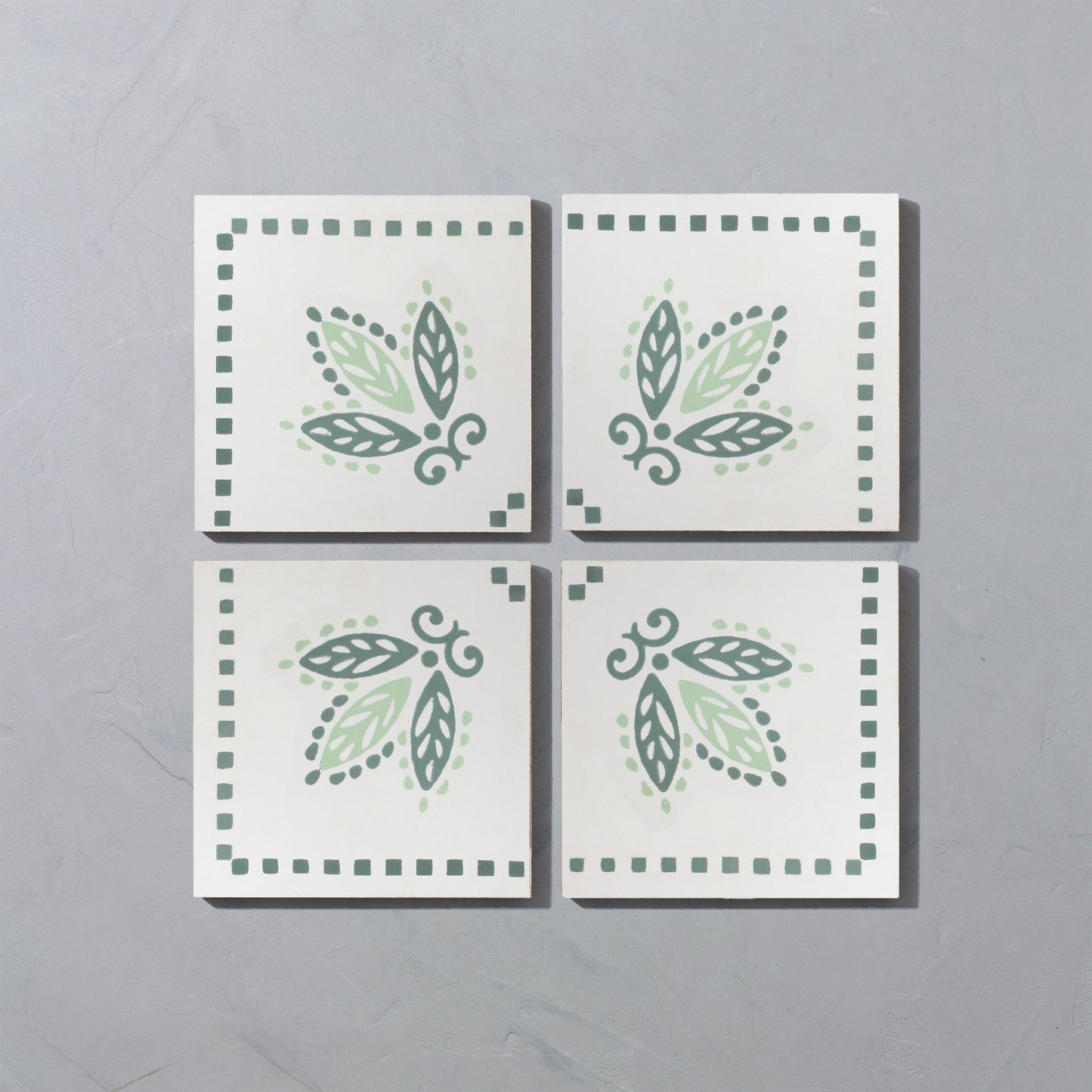 Green Urn Corner Cement Tile