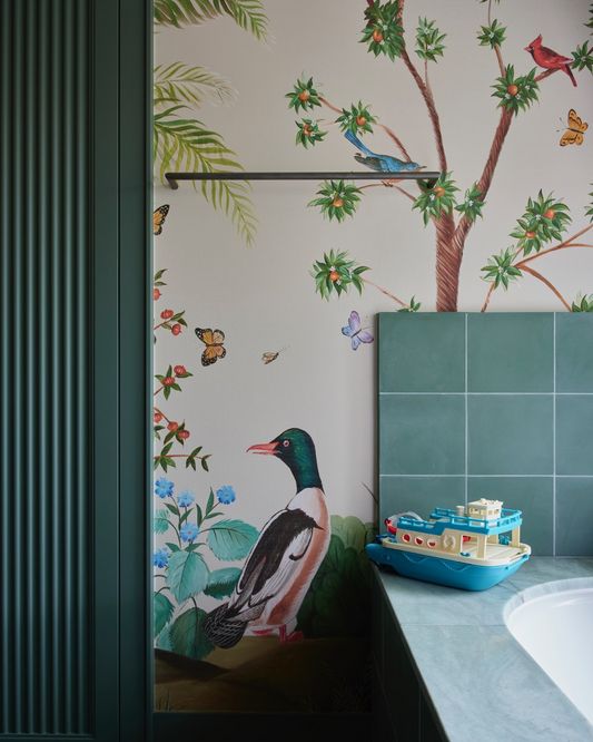Tealish Square Cement Tile