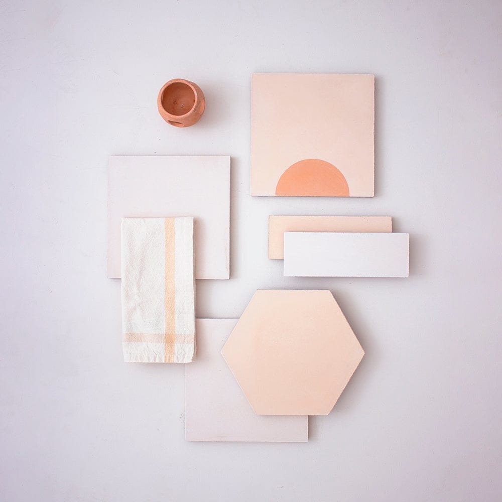 #06 Mandarin Orange™ Herringbone Tile Tiles - Handmade
