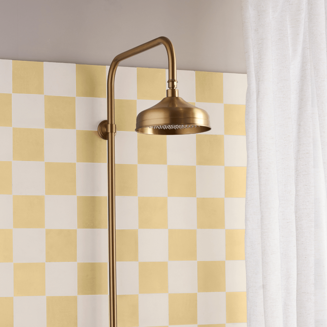 Grubby Yellow Chequerboard Cement Tile