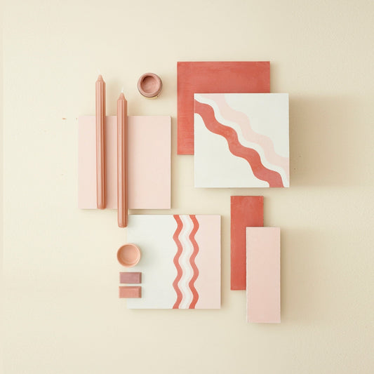#15 Rhubarb Herringbone Tile Tiles - Handmade