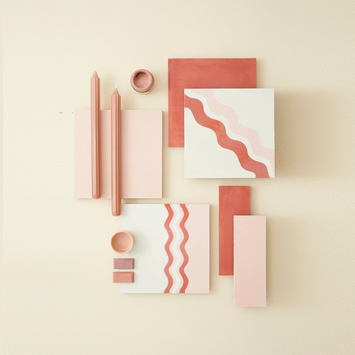 #15 Rhubarb Plain Tile Tiles - Handmade