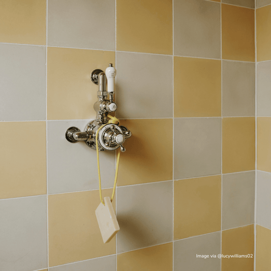 Grubby Yellow Square Cement Tile
