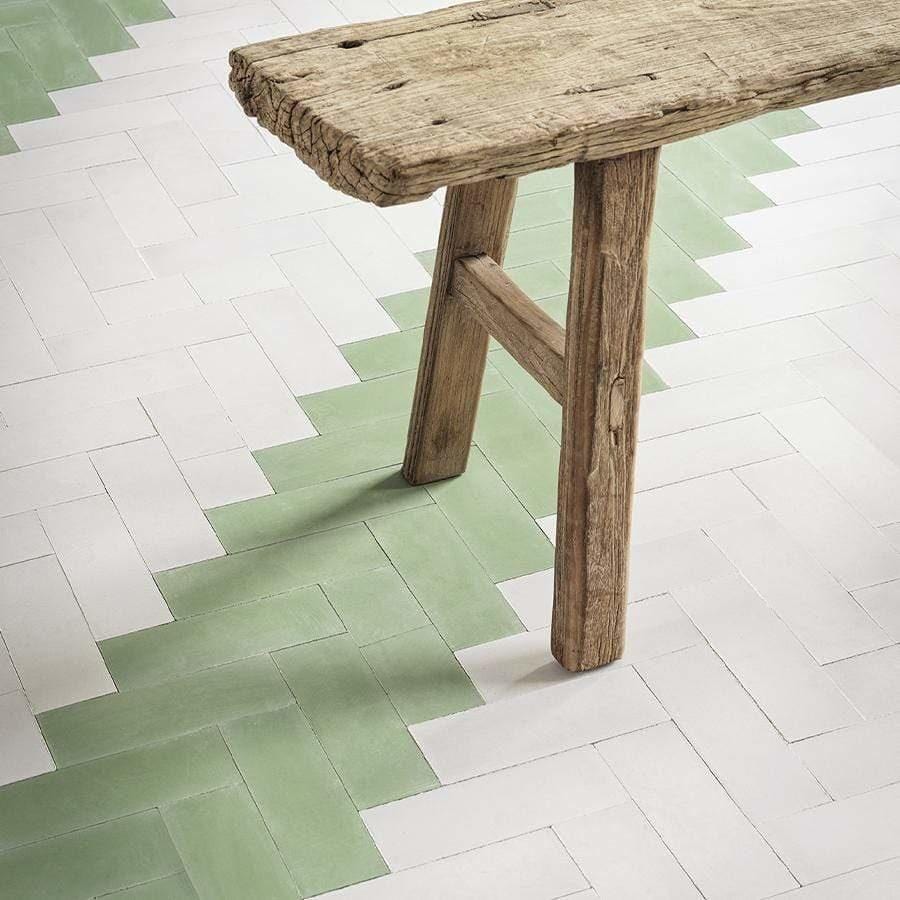 Forest Green Herringbone Tile Tiles - Handmade