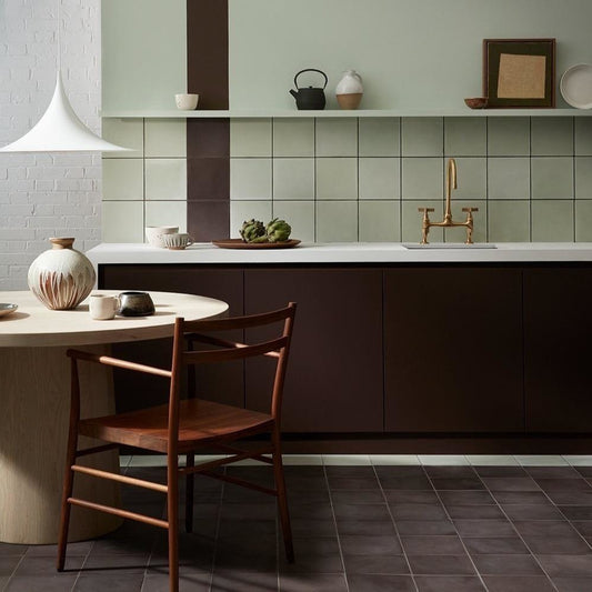 #25 Aquamarine Pale™ Plain Tile (MA) Tiles - Handmade