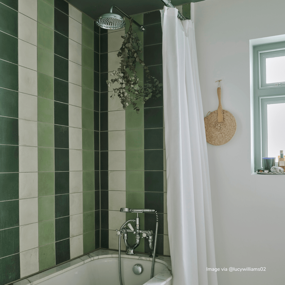 Tealish Square Cement Tile
