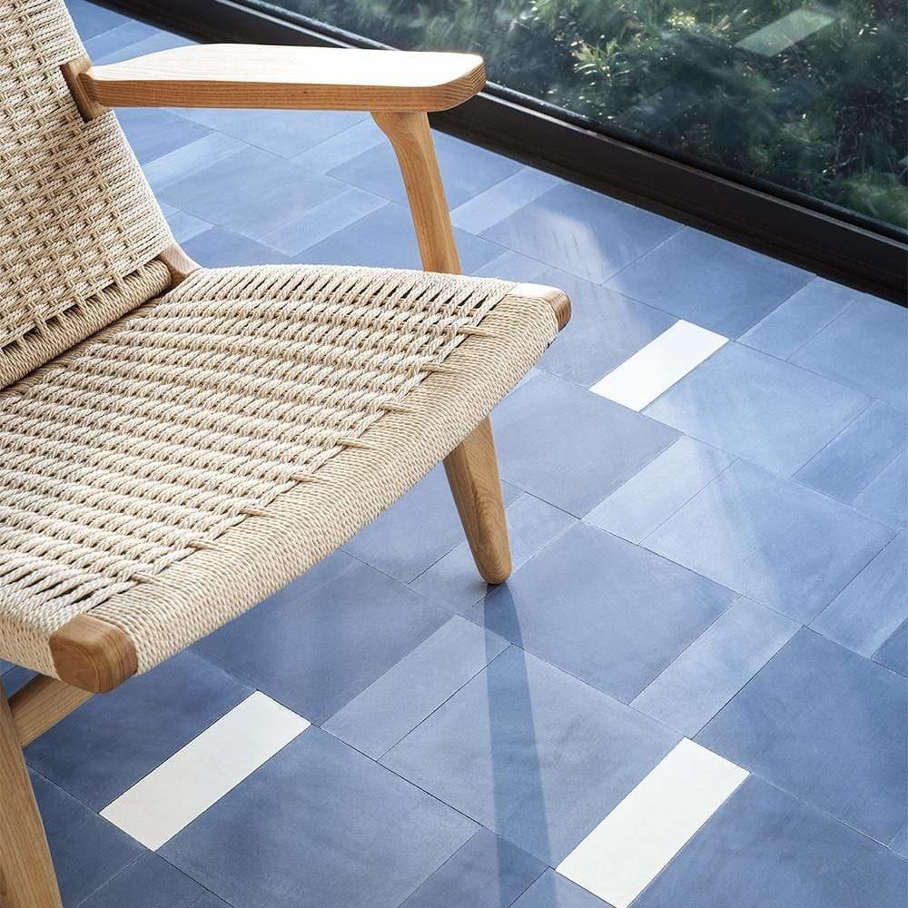 Plain Navy Herringbone Tile Tiles - Handmade
