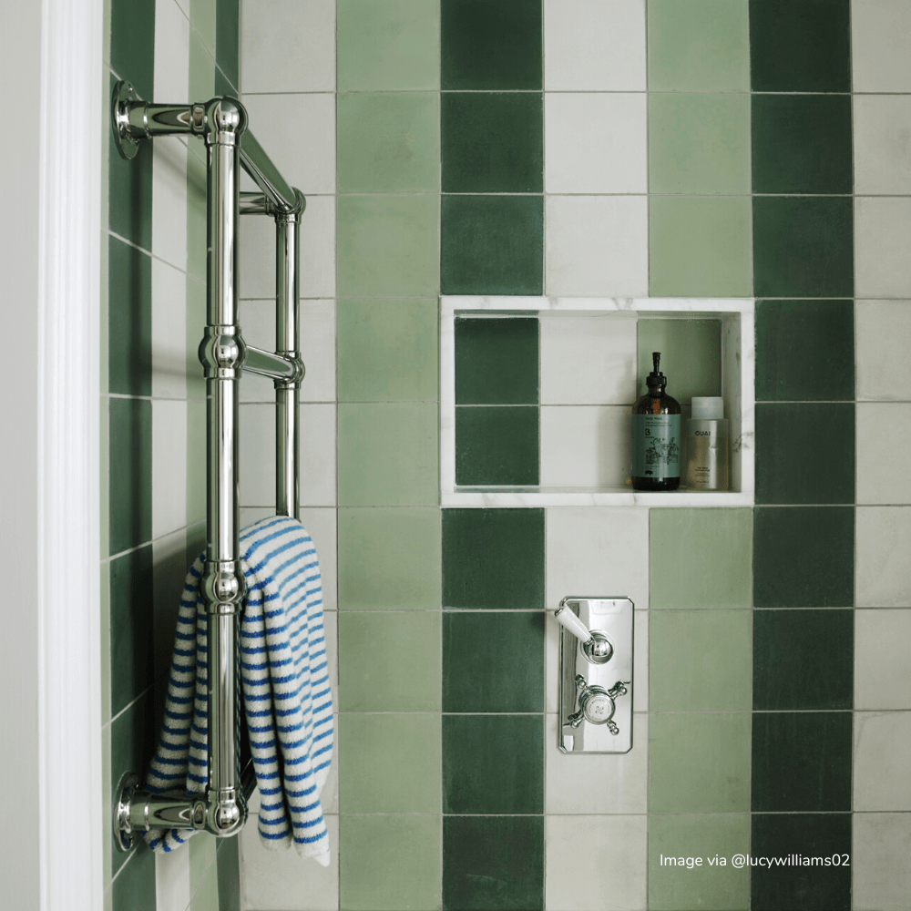 Tealish Square Cement Tile