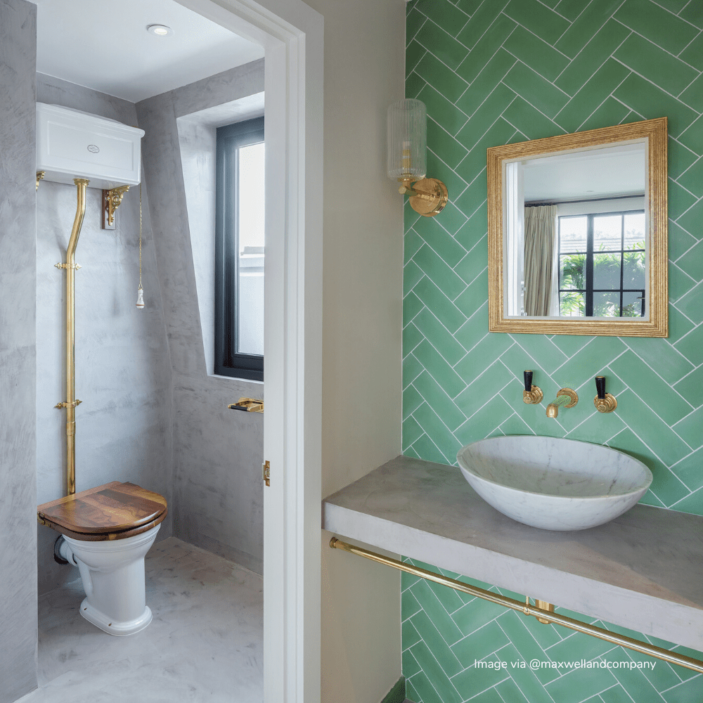 Suite Green Herringbone Cement Tile