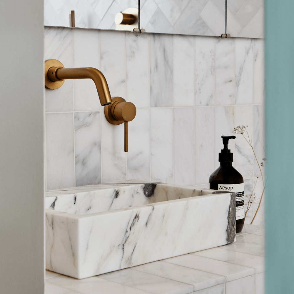 Pina Colada Herringbone Honed Marble