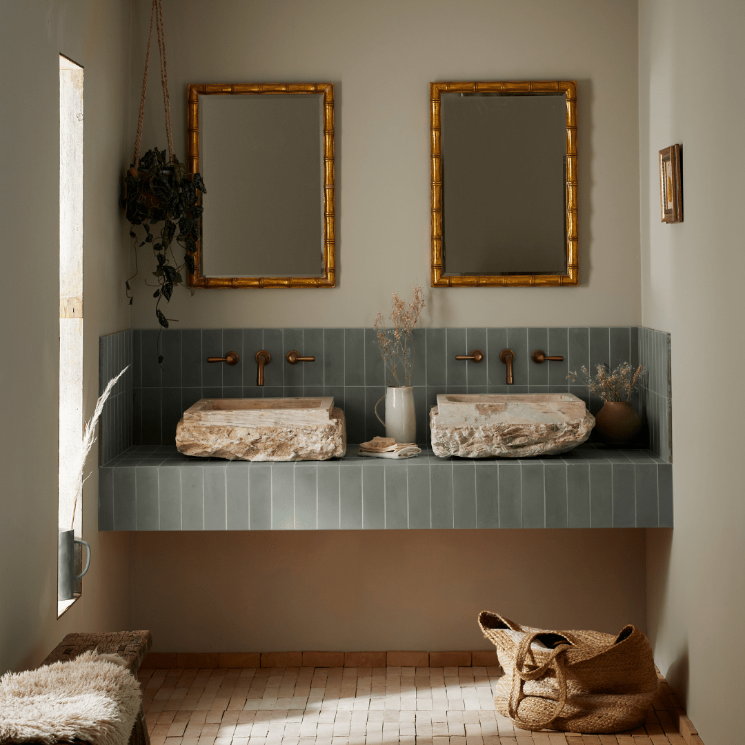 Mulch Herringbone Cement Tile