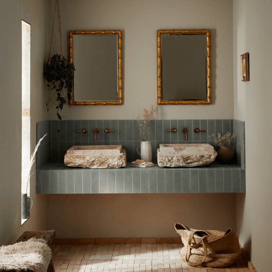 Mulch Herringbone Cement Tile