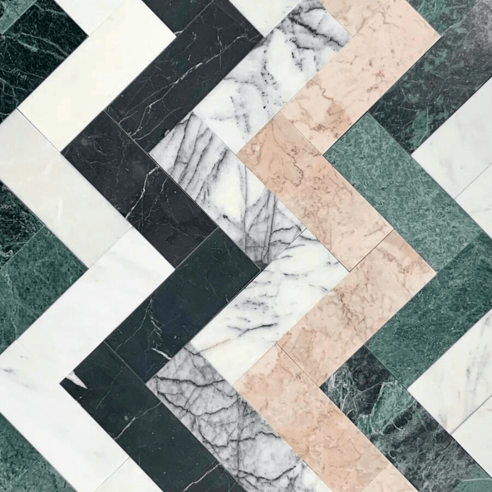 Lilac Veined Herringbone Honed Marble - End of Line