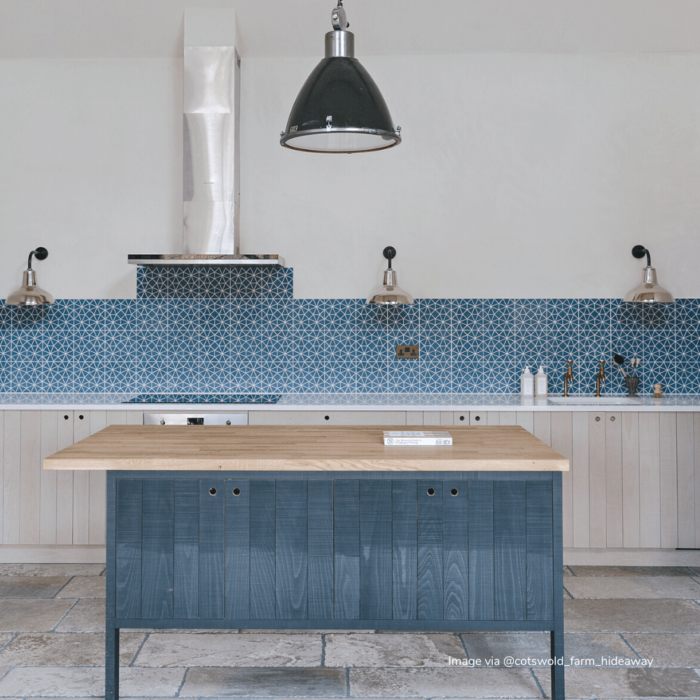 Anthropologie Blue Tile Tiles - Handmade