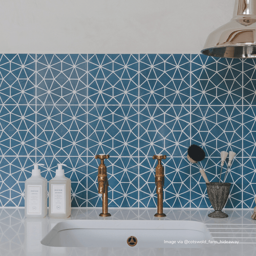 Anthropologie Blue Tile Tiles - Handmade